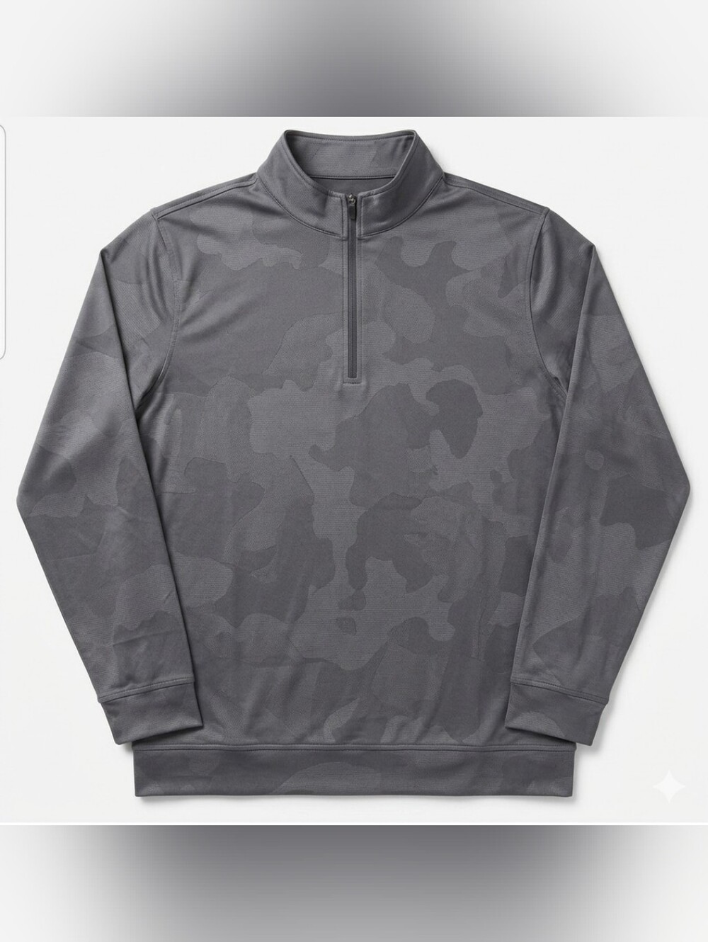 Size Med Kirkland Signature Light Gray Quarter Zip Pullover w/ Subtle Camo  NWT